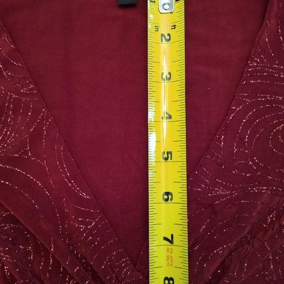 Red Glitter Christmas Top, Like New, Vintage (early 90s) Arden B - Size XS - Picture 7 of 16